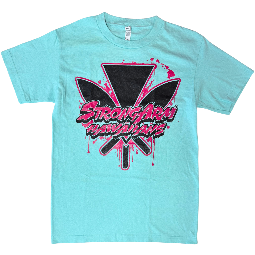 Strongarm Hawaiians Kāhili - Teal Cotton T-Shirt