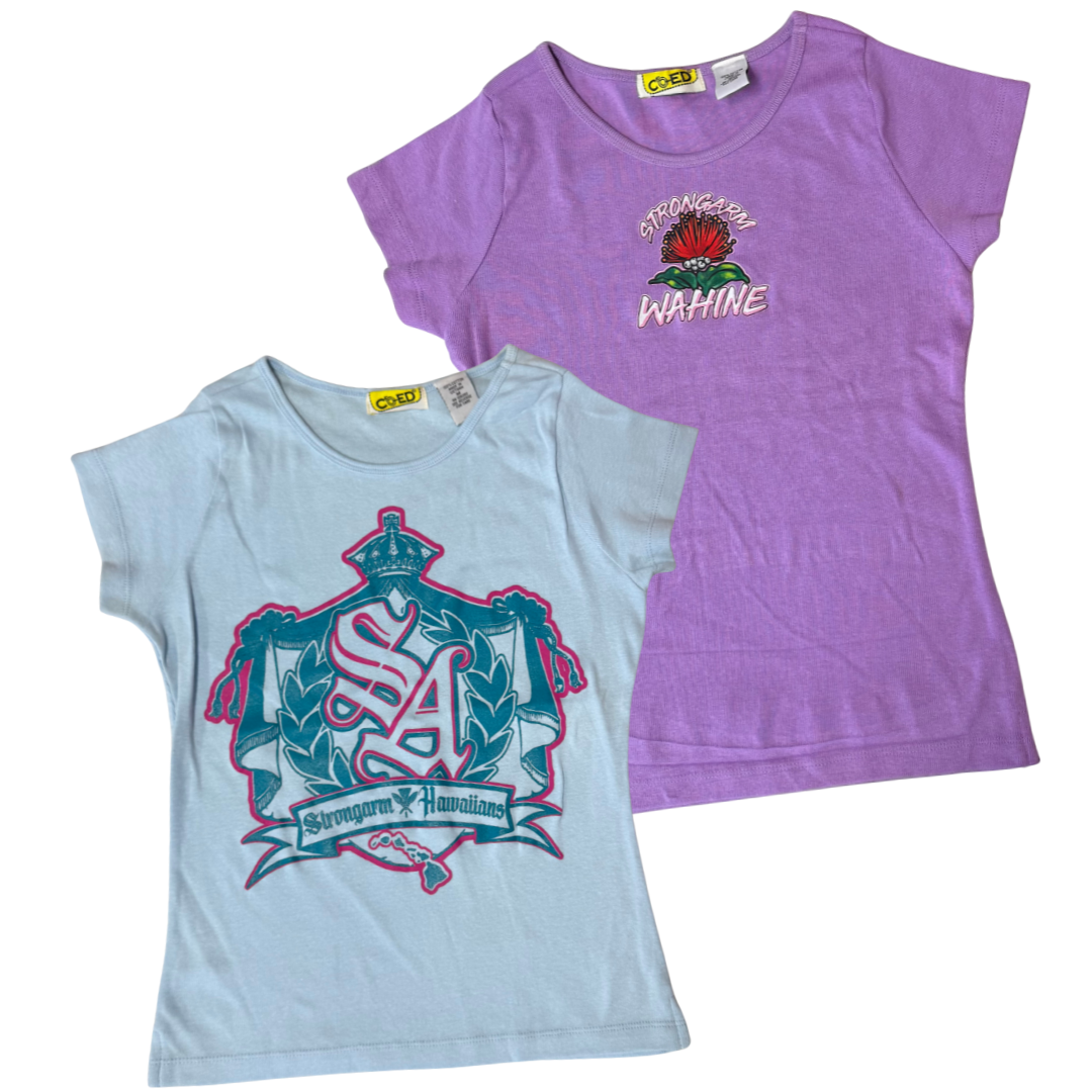 Strongarm Wahine Purple & Blue Baby Tee - Bundle