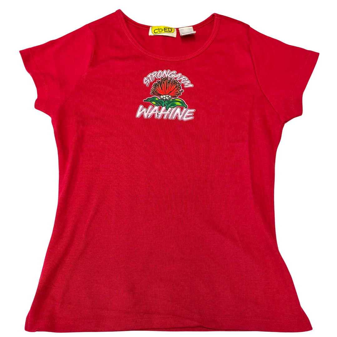 Strongarm Wahine Red & White Baby Tee - Bundle