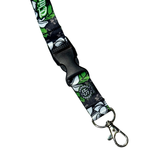 "This Land of Aloha" Green Plumeria - Lanyard