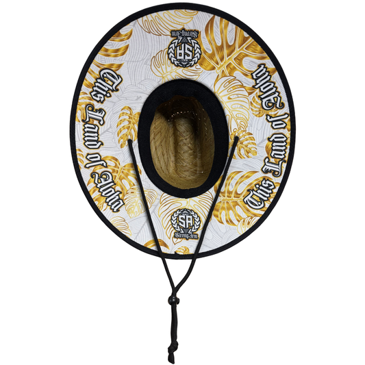Gold Monstera - Straw Hat