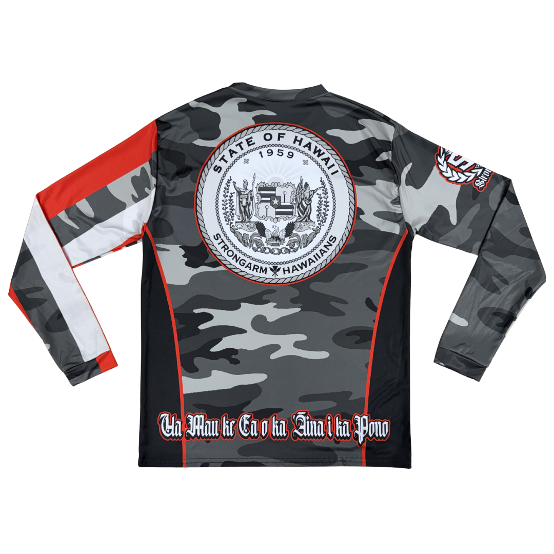 State of Hawaii Gray Camo - Long Sleeve
