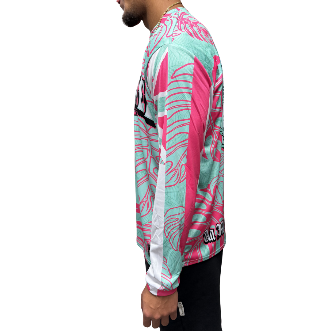 State of Hawaii Pink/Mint Monstera - Long Sleeve
