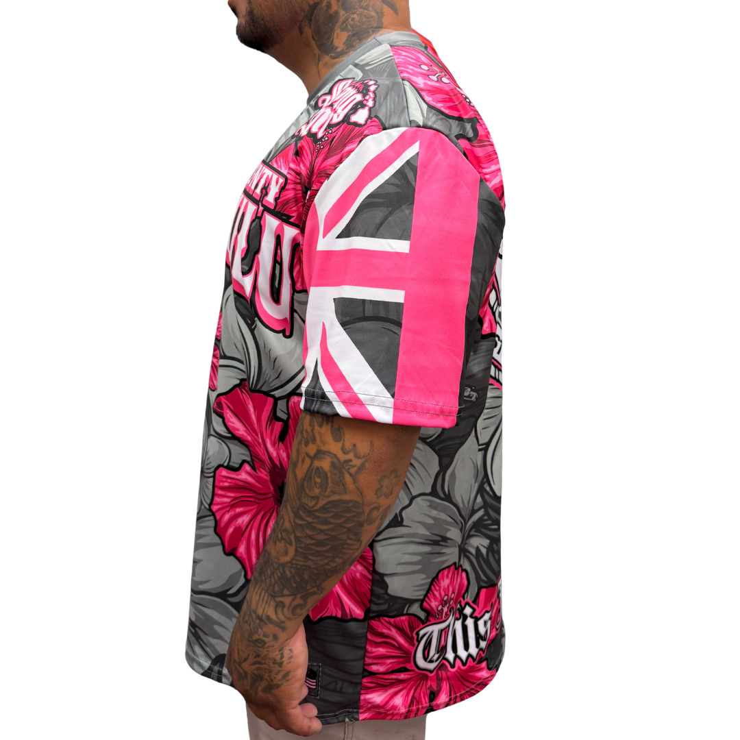 City & County Pink/Gray Hibiscus - Sub Shirt