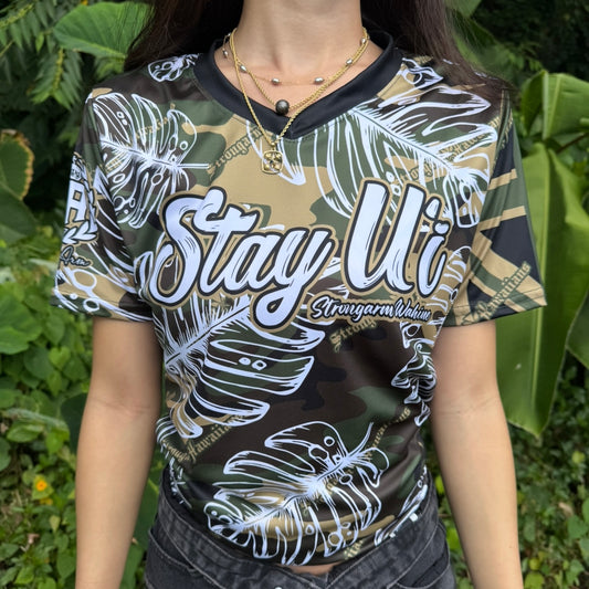 Stay Uʻi Camo Monstera - Women's V Neck Shirt