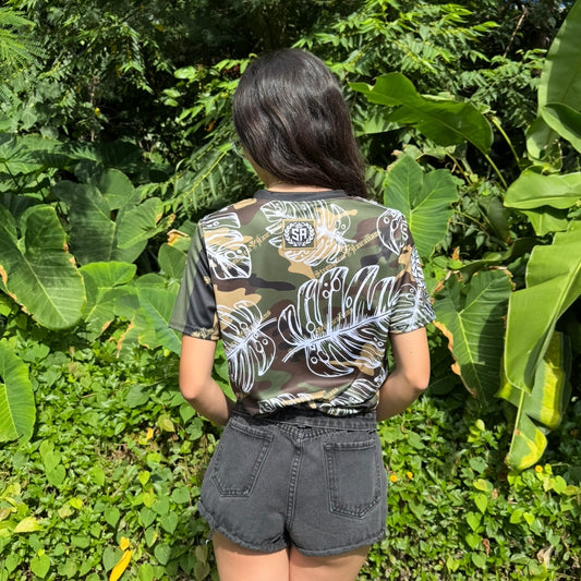 Stay Uʻi Camo Monstera - Women's V Neck Shirt