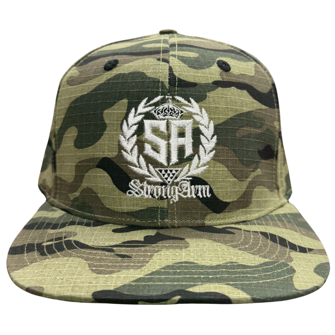 Strong Arm White Logo Camo - Snapback