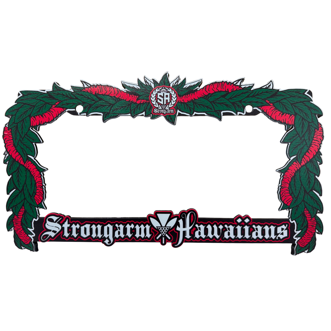 Strongarm Hawaiians Maile & ʻIlima Lei - License Plate Frame
