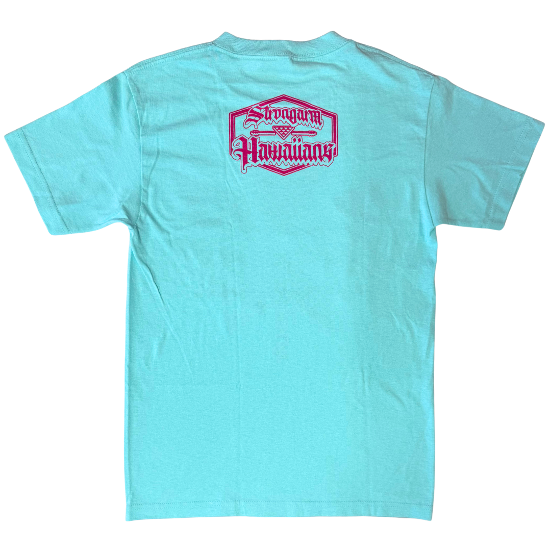 Strongarm Hawaiians Kāhili - Teal Cotton T-Shirt