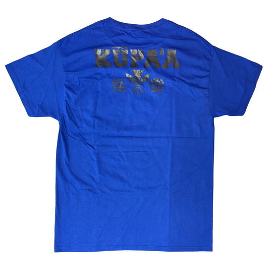 Kalākaua Stamp - Blue Cotton T-Shirt
