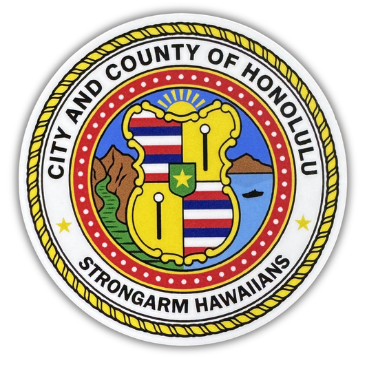 City and County Honolulu Circle Logo - Sticker