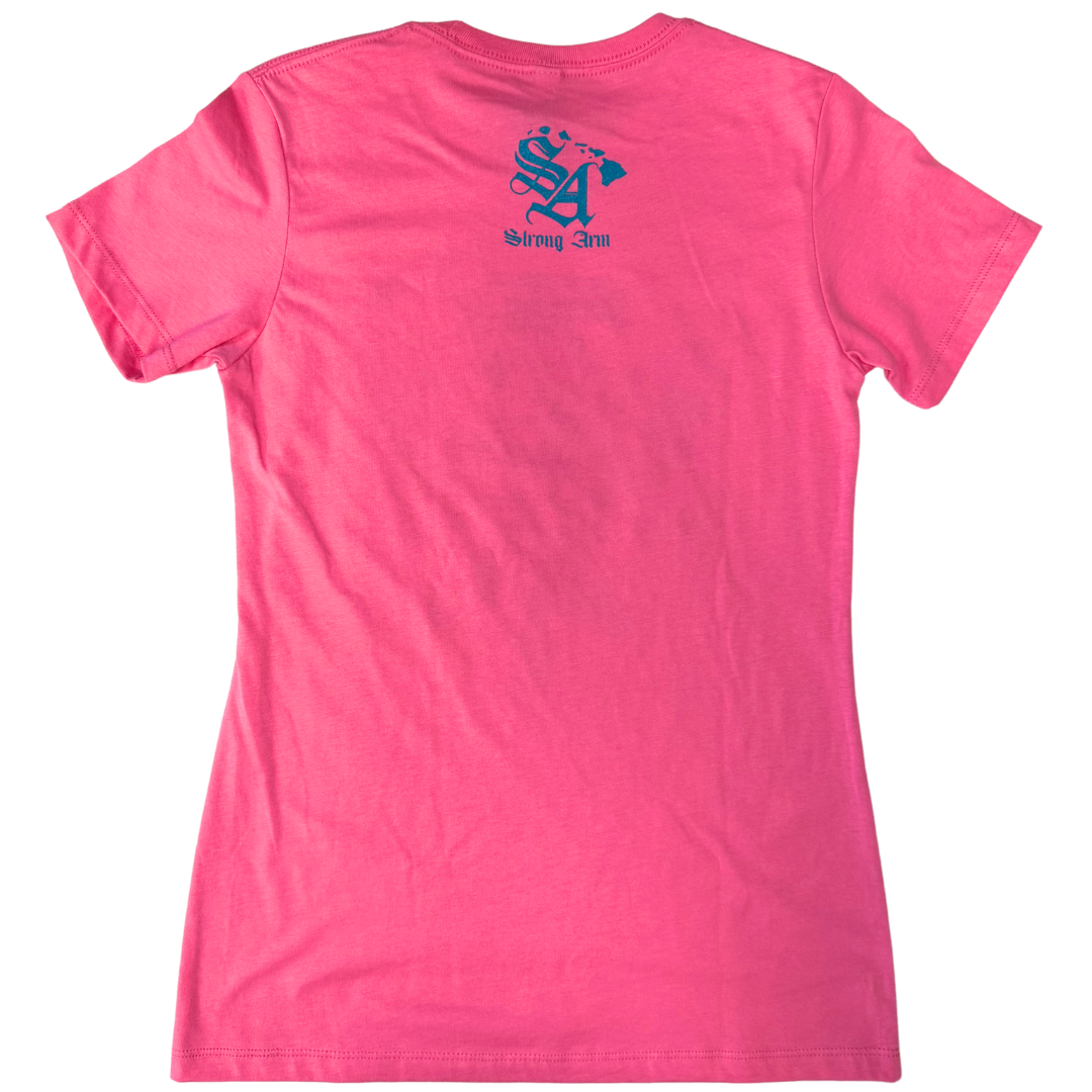 Kāhili Pink/Blue - Cotton T-Shirt