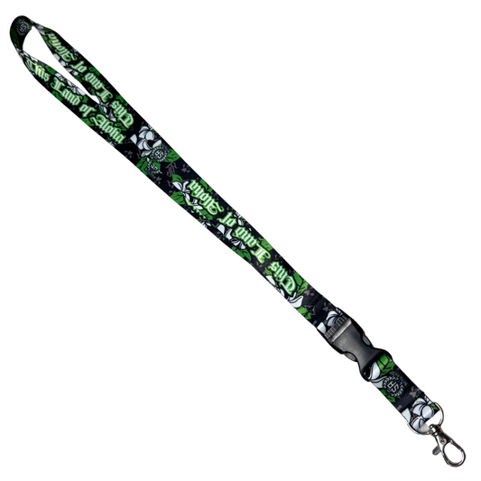 "This Land of Aloha" Green Plumeria - Lanyard