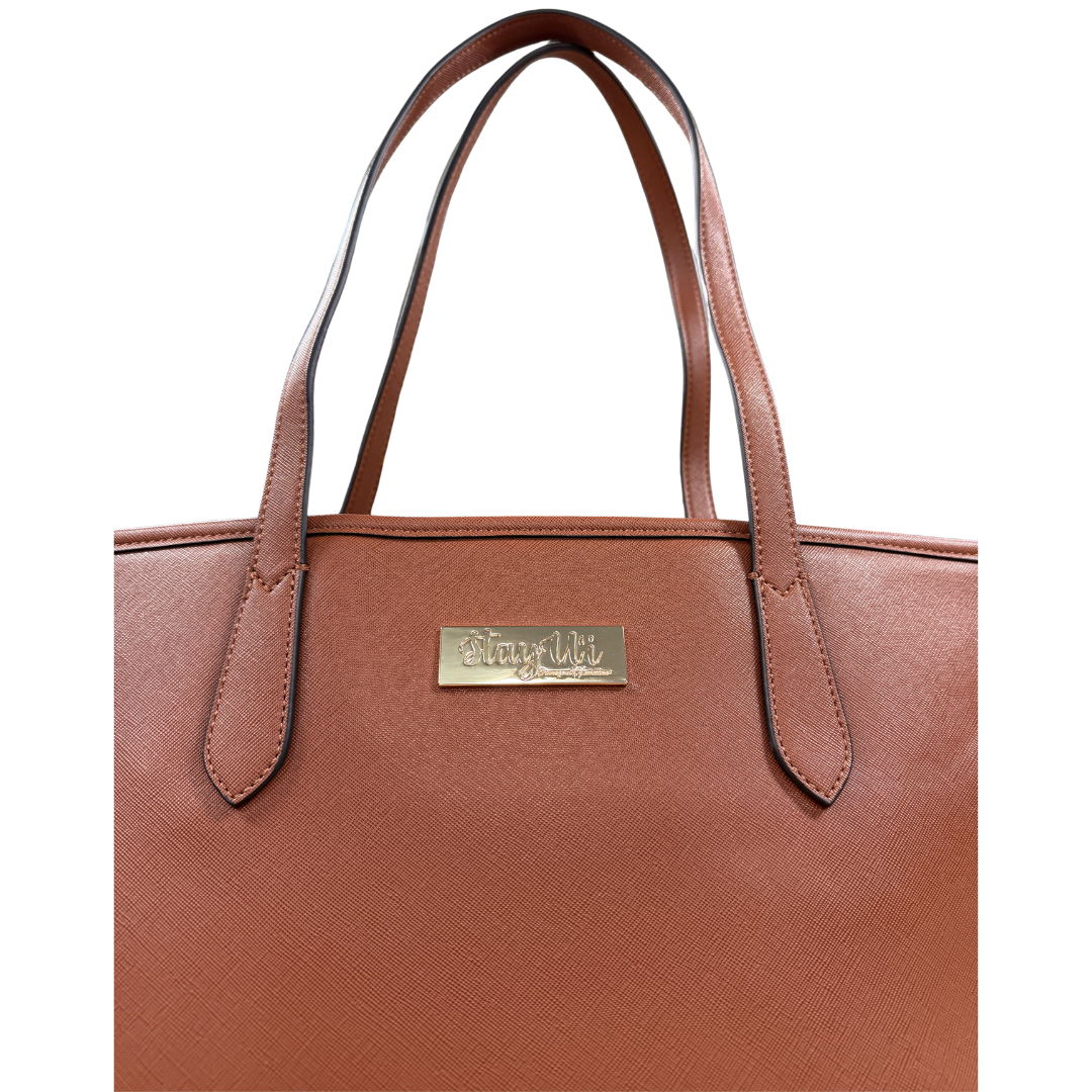 Stay Uʻi Faux Leather Purse - Brown