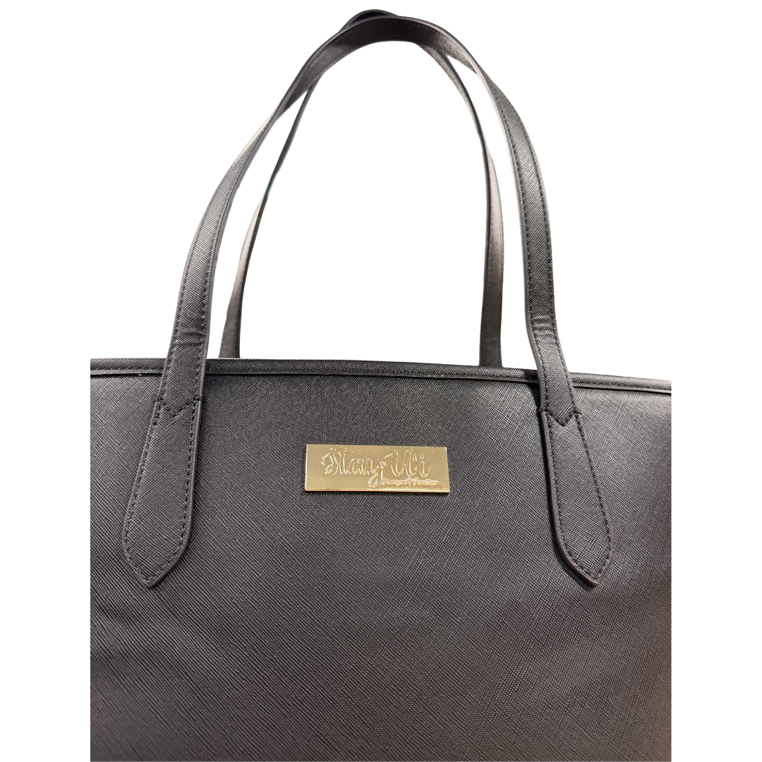 Stay Uʻi Faux Leather Purse - Black