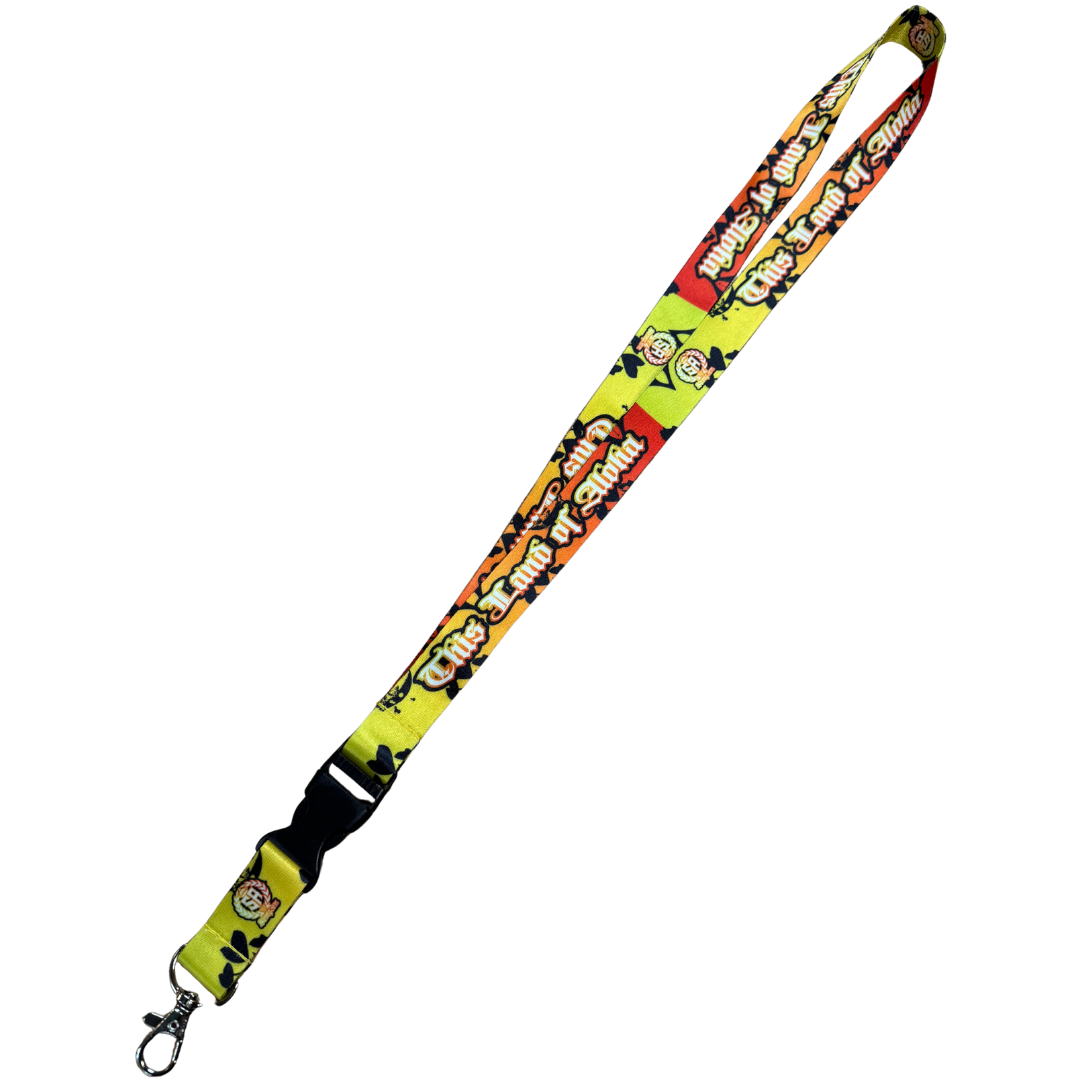 "This Land of Aloha" Red, Yellow, Green - Lanyard