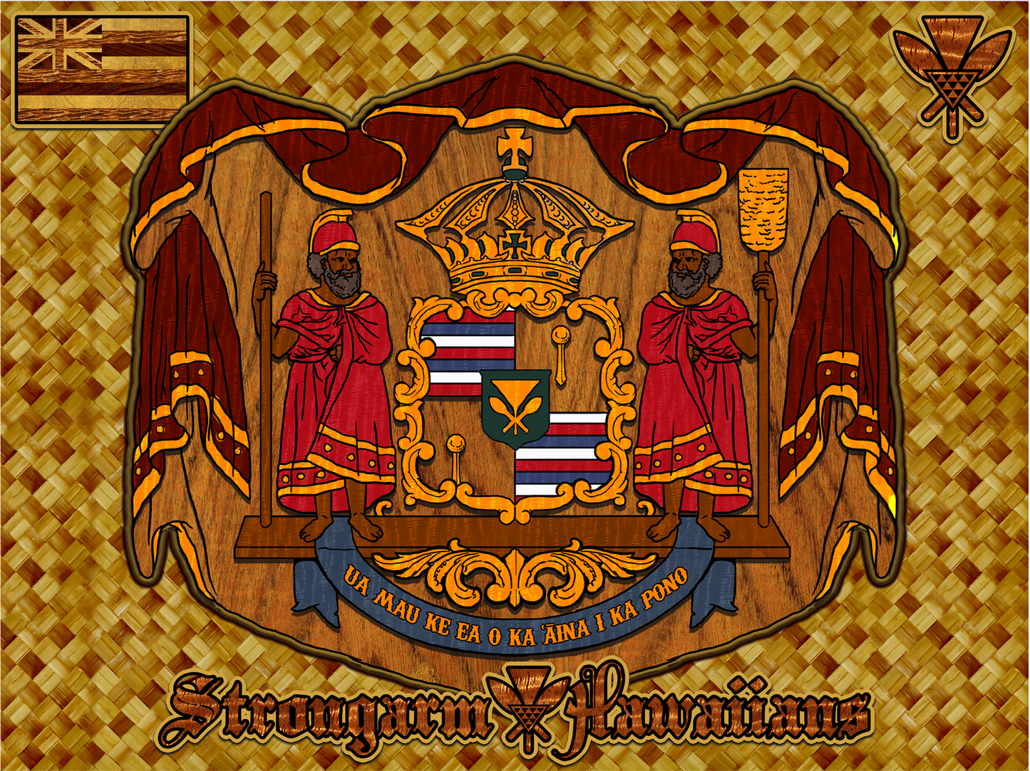 Hawaiian Coat of Arms - Plush Blanket